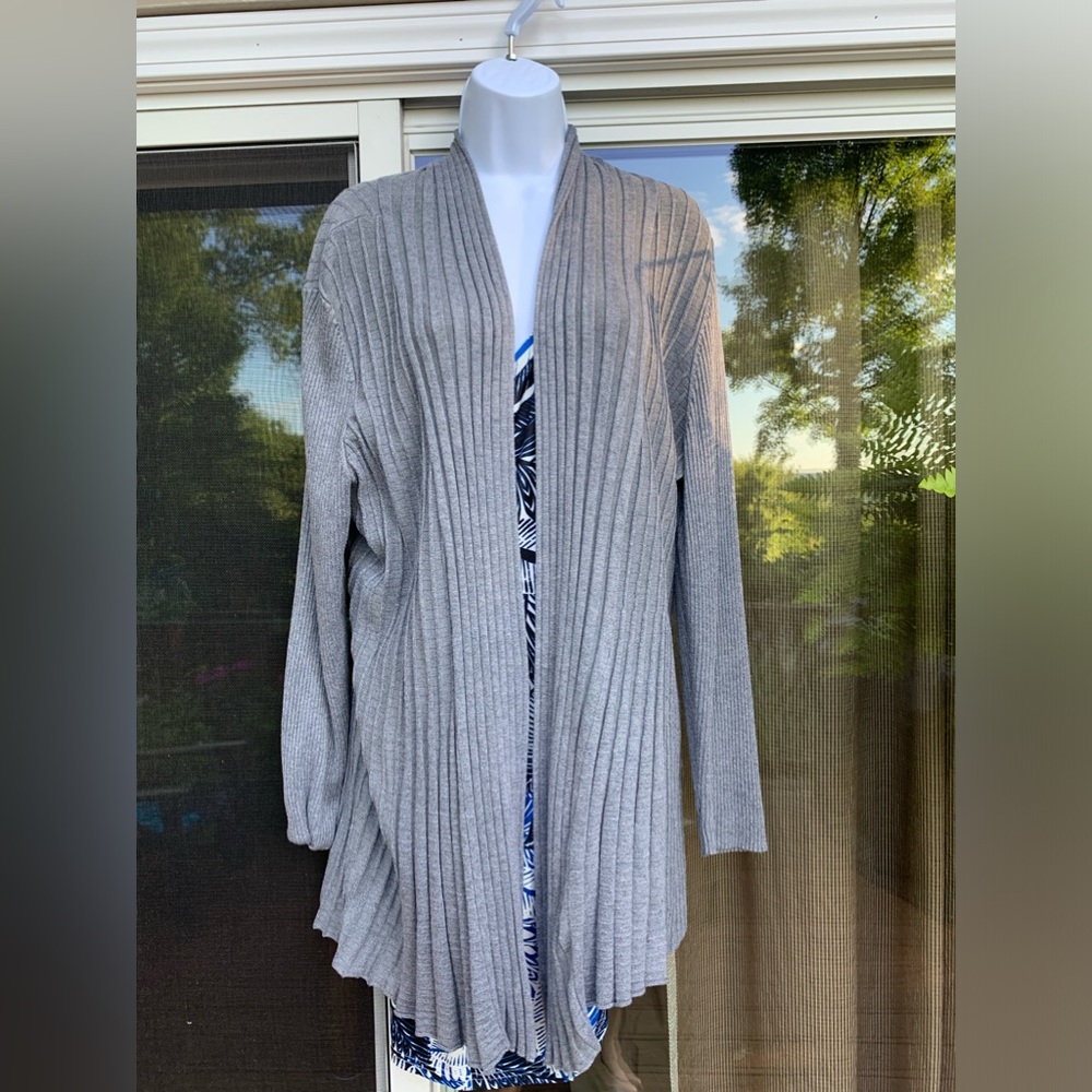 NY Collection Gray Cardigan XL